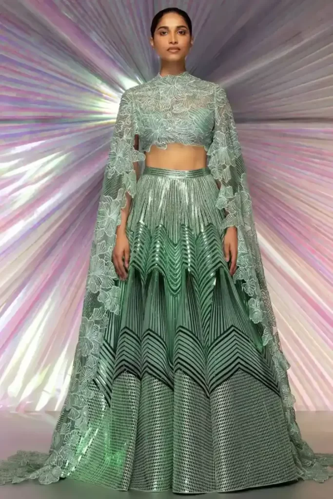 Cape Sleeve Lehenga Blouse