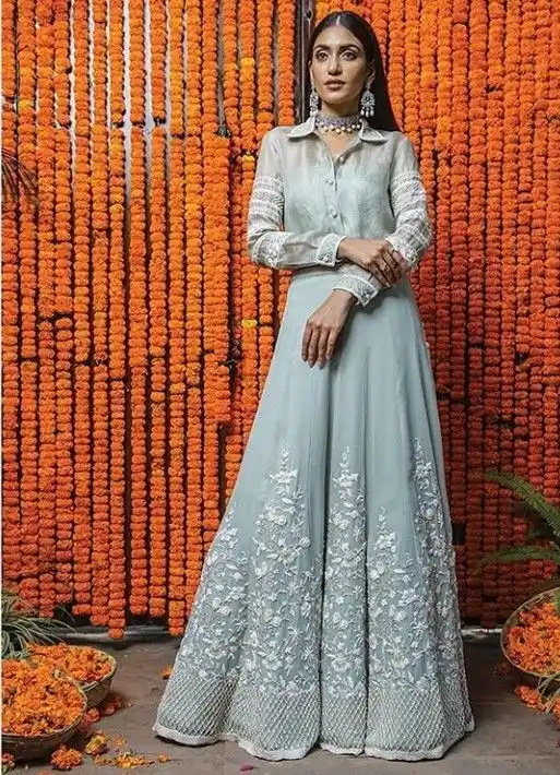 Shirt-Style Lehenga Blouse